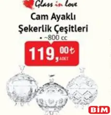GLASS İN LOVE CAM AYAKLI ŞEKERLİK ÇEŞİTLERİ 800 CC